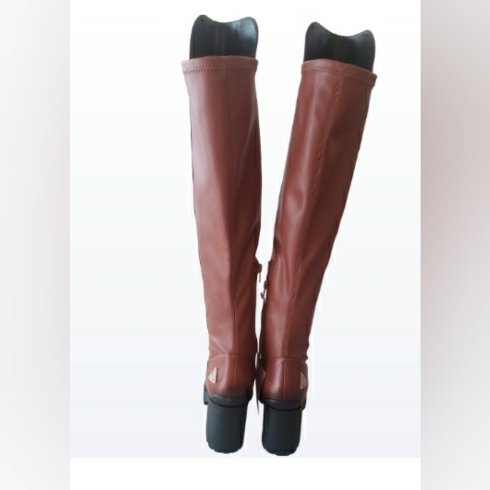 GB ReVolve OTK Chunky Redwood LUGG Block Sole Over the Knee high BOOTS - Picture 7 of 10